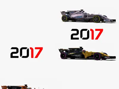 Formula 2017 cars pack 2 Low-poly 3D model