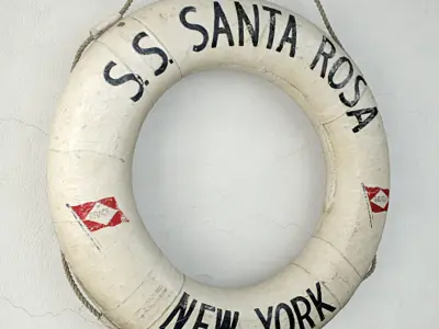 1958 Vintage Life Preserver Ring 3D model