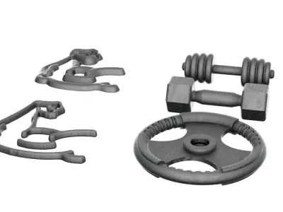 Gym equipment and symbol Free 3D print model