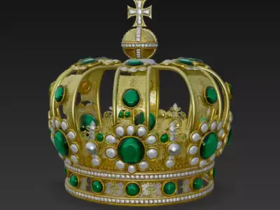queen crown 3d model 3D model