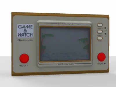 Parachutes Game and Watch Low-poly 3D model