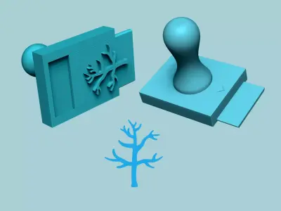 Stamp 63 Dry Tree - Fondant Decoration Maker Toy 3D print model