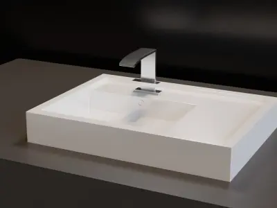 Sink Collection glass on wall 3D model