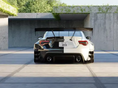 Car Render Scene 3D Blender File Textured 3D model