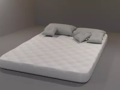mattress with pillows  Free 3D model