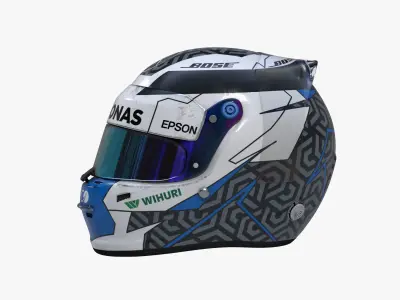 Bottas helmet 2020 Low-poly 3D model