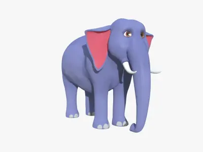 3D Cartoon Elephant Low-poly 3D model