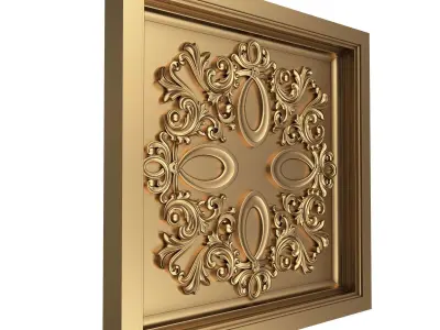 Carved Ceiling Tile 06 Low-poly 3D model