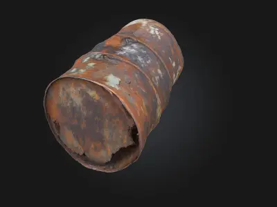 Rusty Barrel  Industrial Decay with Authentic Detail 3D model