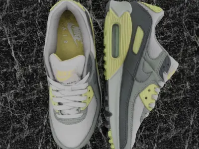 NIKE AIR MAX 3D SHOES - YELLOW Low-poly 3D model
