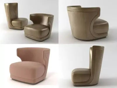 Etienne wing chair 3D model