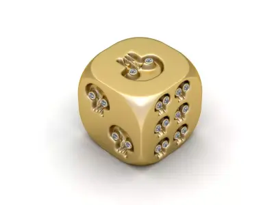  skull-themed luxury dice design 3D print model