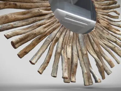3D scanned firniture - Driftwood mediterranean Mirror Low-poly 3D model