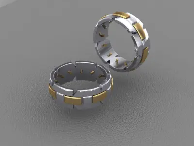 men ring jewelry Gold silver 3D print model Free 3D print model