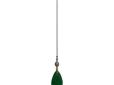 Elegant Green Jade Teardrop Pendant Low-poly 3D model