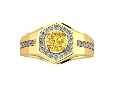 Men diamond ring 3d render - small version 3D print model