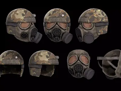 Military stalker like gasmask for Dayz engine Low-poly 3D model