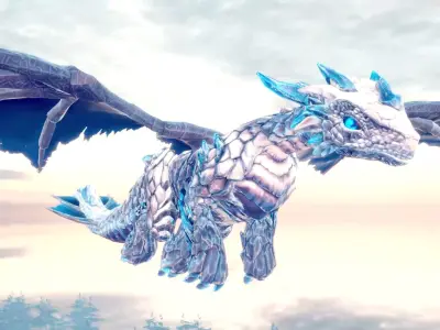 Elemental Dragon Low-poly 3D model