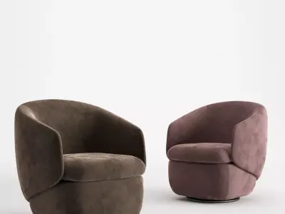 Crescent Swivel Chair Low-poly 3D model