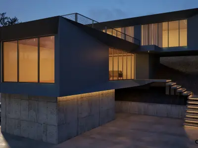 Mountain villa exterior 3D model