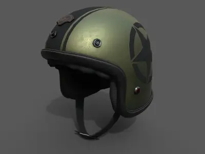 Helmet scifi racer Generic sport Low-poly 3D model