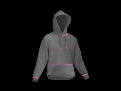 Male Neon hoodie 3D model