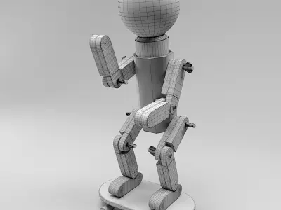 Modern Decorative Wood Robot Lamp 3D model