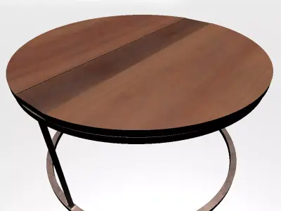 Table round coffee with metal base 3D model