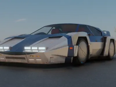 3Dpro CAR scifi 2 Low-poly 3D model