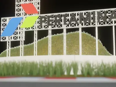 Mandalika Circuit Lowpoly Isometric 3D model