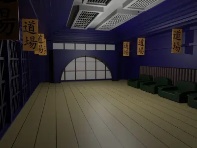 Karate Hall Low-poly 3D model