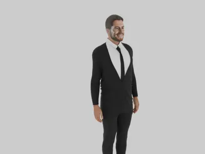 Jorginho man in suit Low-poly 3D model