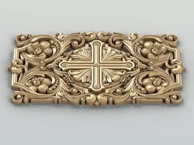 Carved decor central 012 3D model