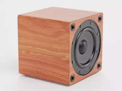 Subwoofer V1 - Universal Wooden Audio System Low-poly 3D model