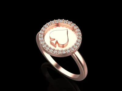 Card spades ring model 606 3D print model