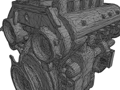 Weathered Industrial Engine Model Low-poly 3D model