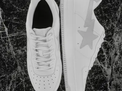 JJJOUND X BAPE STA 3D SHOES Low-poly 3D model