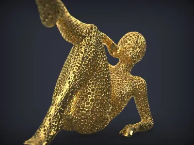 Female figure Lattice Voronoi 3D print model