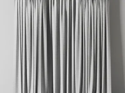 curtain with rod 01 Low-poly 3D model