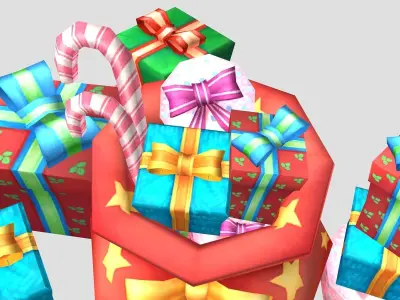 gift present Christmas holiday decoration package celebration  Low-poly 3D model
