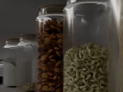 Kitchen set of jars 3D model