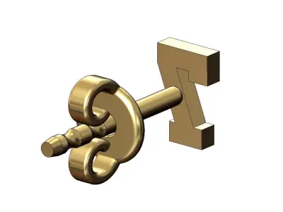 7 seven number varsity font stud earring 3D print model