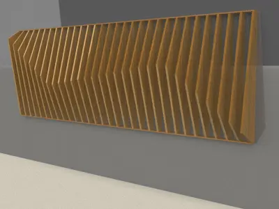 Parametric wall decor wood panels Low-poly 3D model