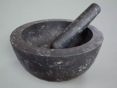 Mortar and Pestle Set PBR Game Ready Low-poly 3D model