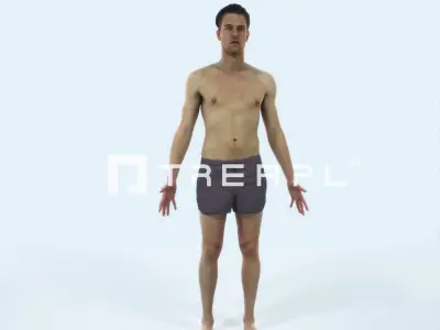 Virtue H Beach Animated Rigged Sports Man Low-poly 3D model
