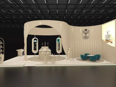 10x6 3 side open Exhibition Stand 3D model 3D model