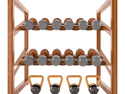 PENT Rack Dumbbell Low-poly 3D model