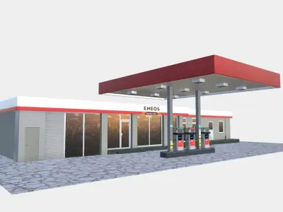 Petrol station 3D model