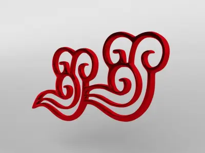 China Type Decoration Cloud v1 002 Low-poly 3D model
