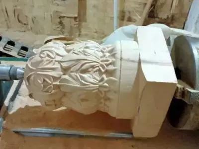 classic staircase villa woodcarved 3D model